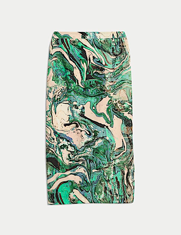 Cotton Rich Printed Midaxi Column Skirt - AU