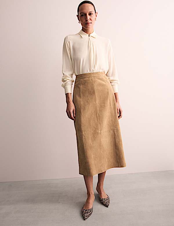 Suède midi-kokerrok - NL