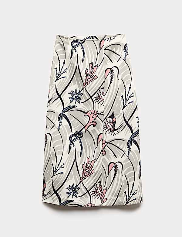 Floral Midi A-Line Skirt - IT