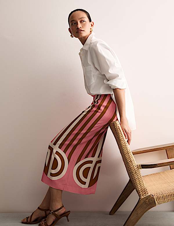 Φούστα με εμπριμέ μοτίβο από βισκόζη - GR