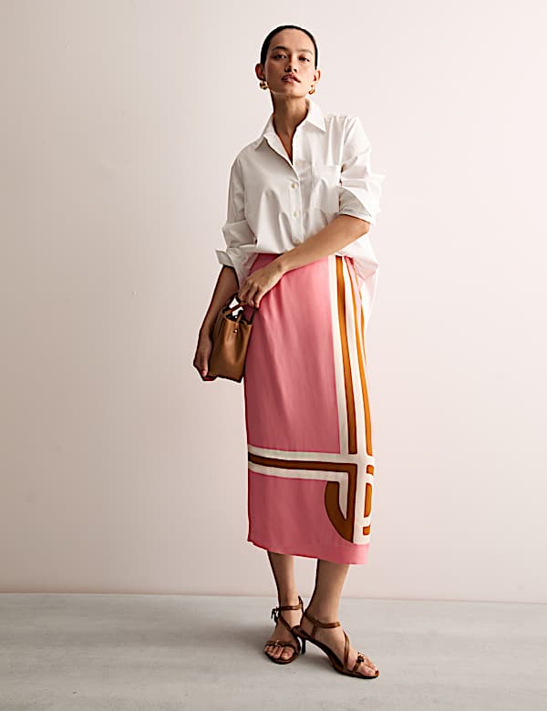 Φούστα με εμπριμέ μοτίβο από βισκόζη - GR