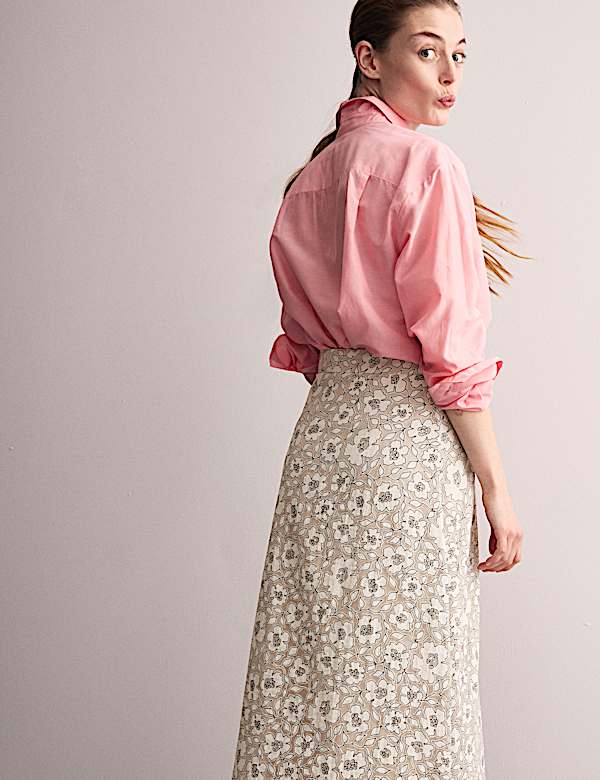 Floral Midi Column Skirt - ES