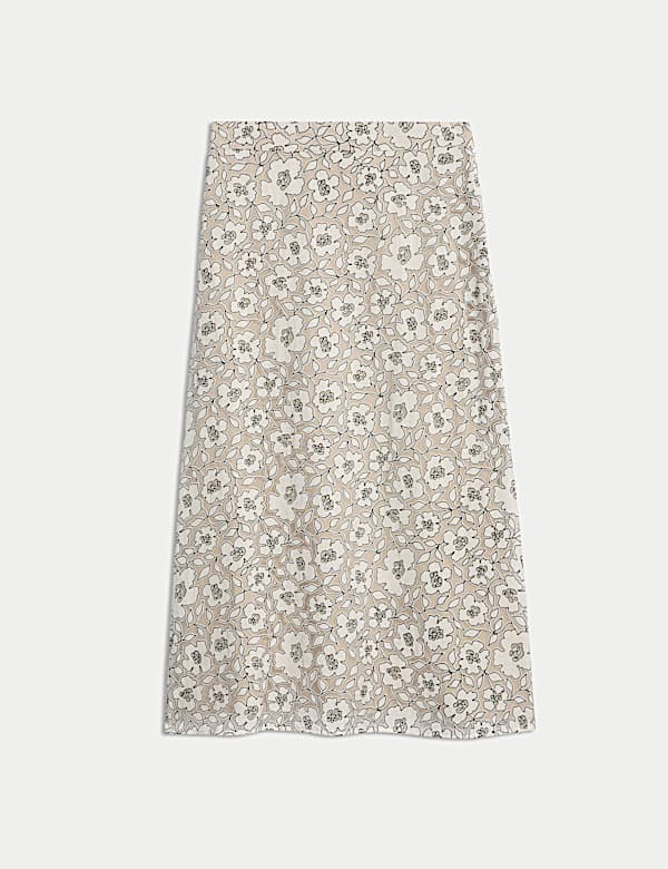 Floral Midi Column Skirt - ES