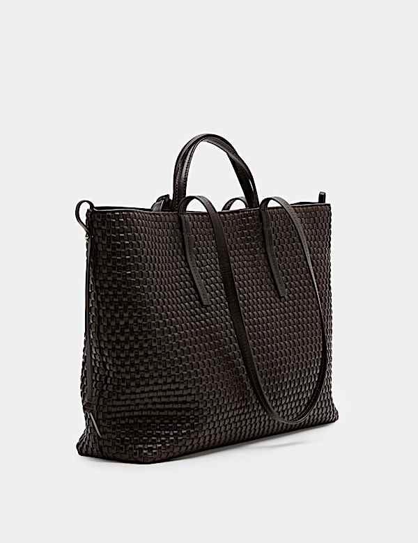 Sac fourre-tout en cuir motif treillis - CH