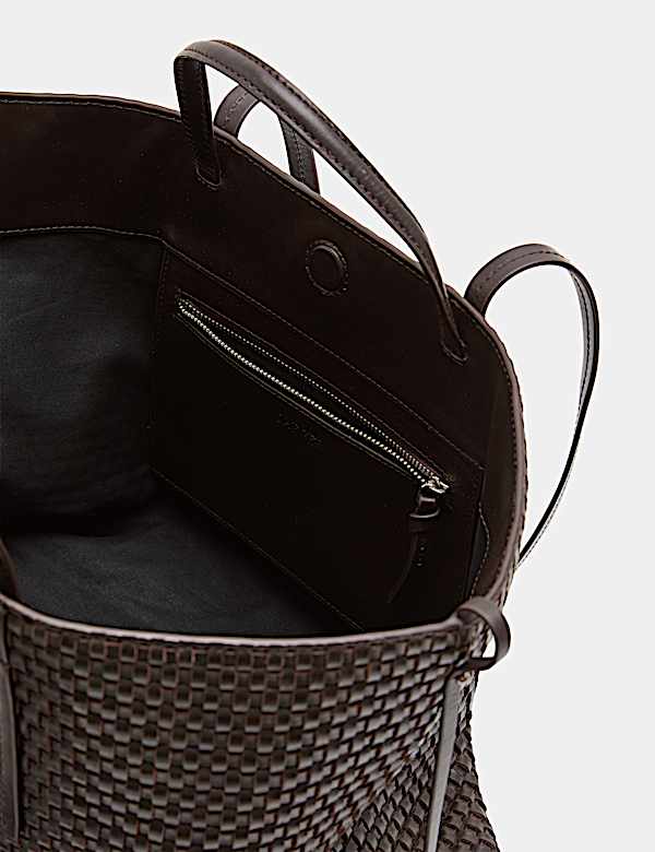 Sac fourre-tout en cuir motif treillis - CH