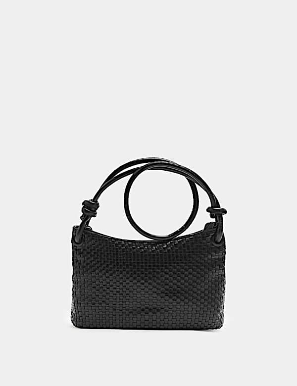 Leather Woven Knotted Shoulder Bag - AU