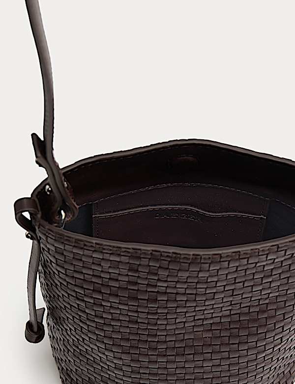 Leather Lattice Cross Body Bag - AU