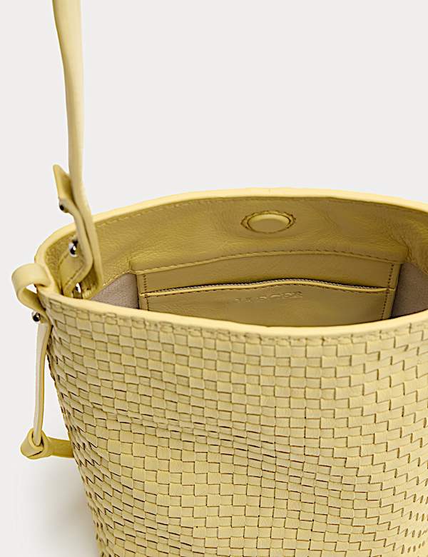 Leather Lattice Cross Body Bag - NL