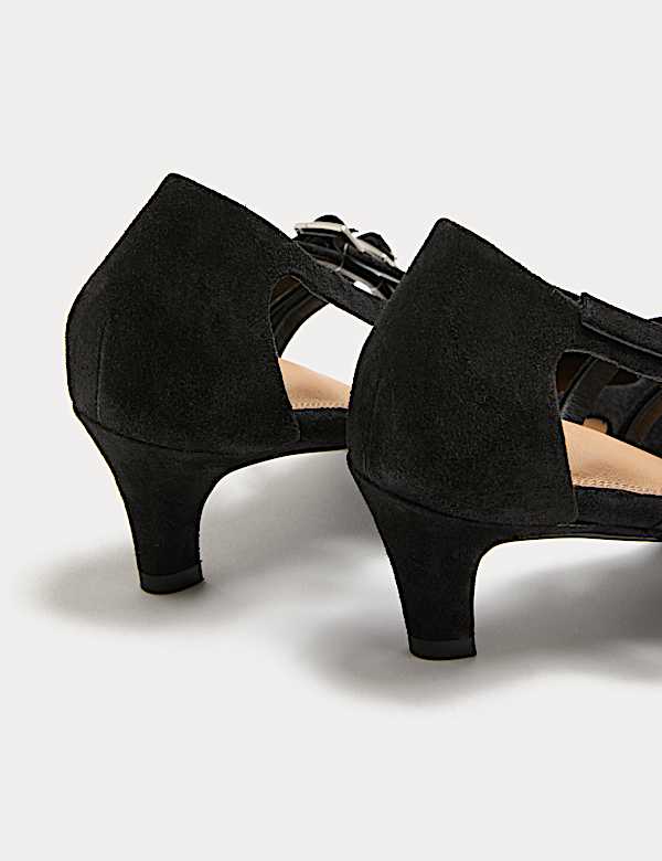 Suede Buckle Strappy Kitten Heels - NZ