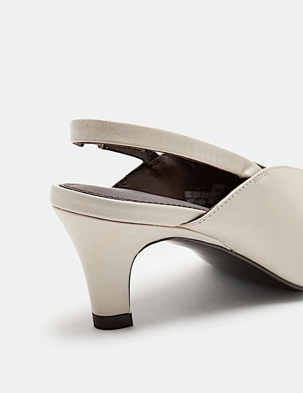 Square Toe Kitten Heel Slingback Shoe - CA