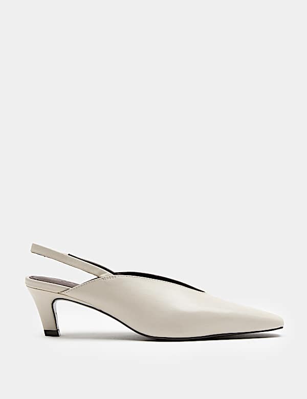 Square Toe Kitten Heel Slingback Shoe - CA