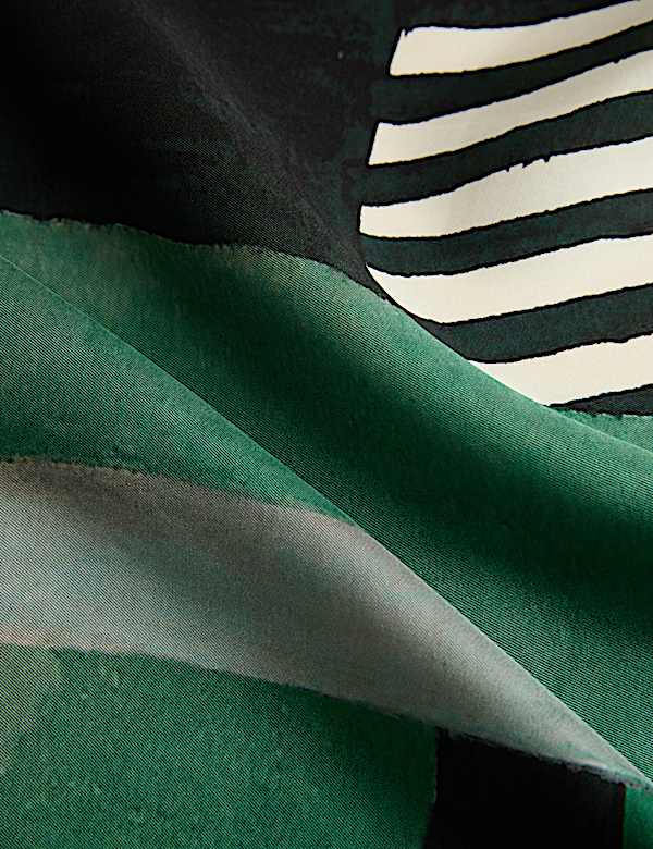Pure Silk Striped Scarf - BE