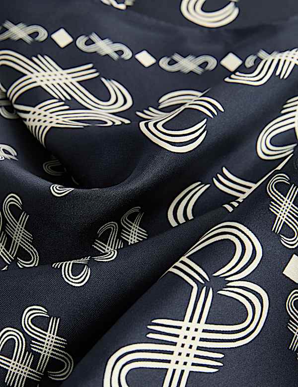 Pure Silk Logo Square Scarf - NZ