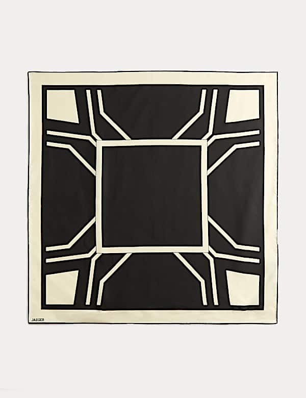 Pure Silk Geometric Scarf - NL