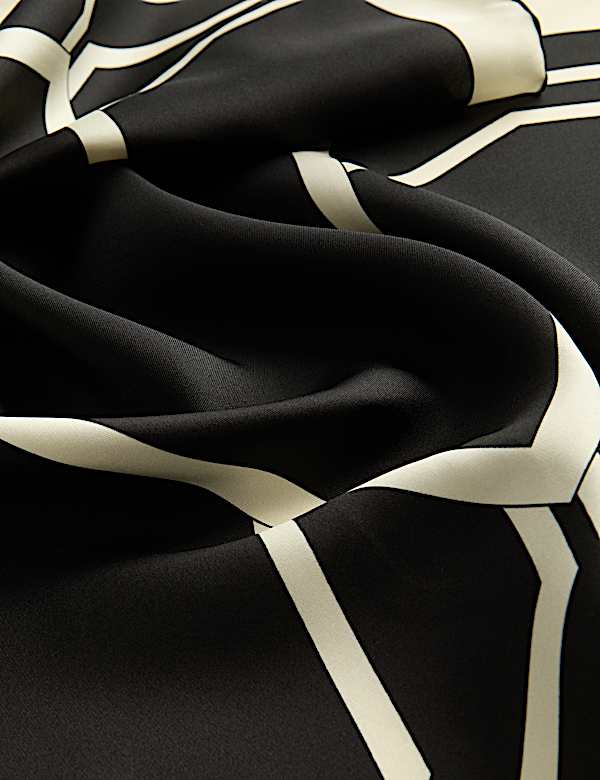 Pure Silk Geometric Scarf - NL