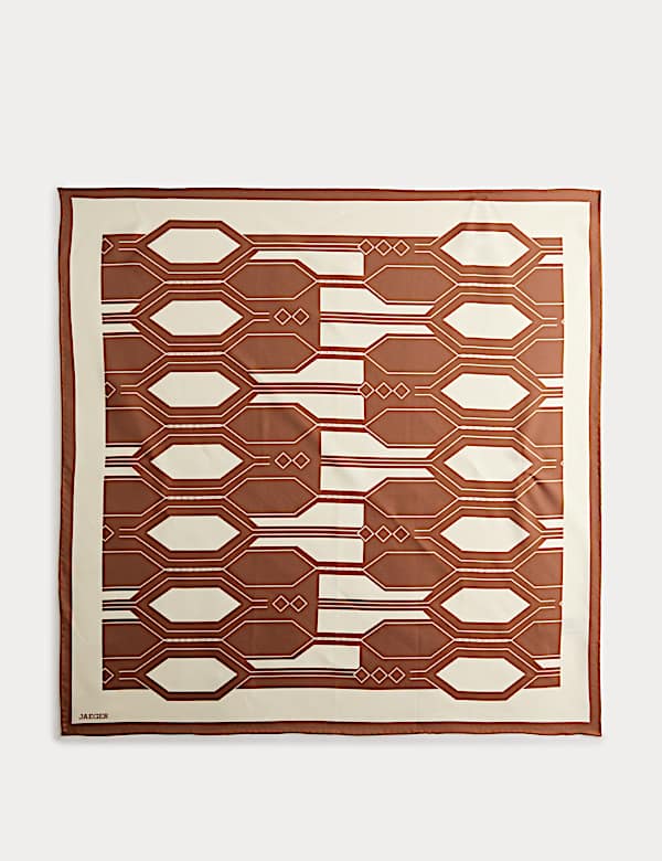 Pure Silk Geometric Scarf - AU