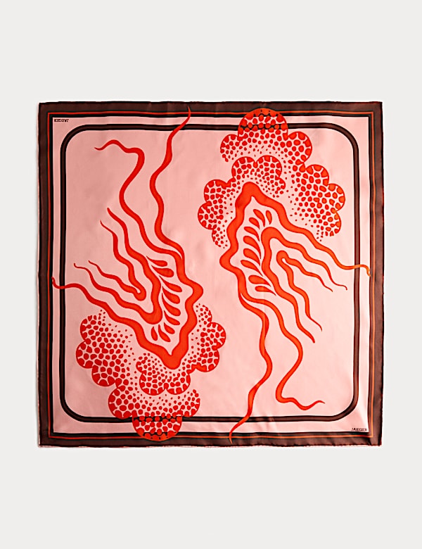 Geweven vierkante sjaal van zuivere zijde met print - BE