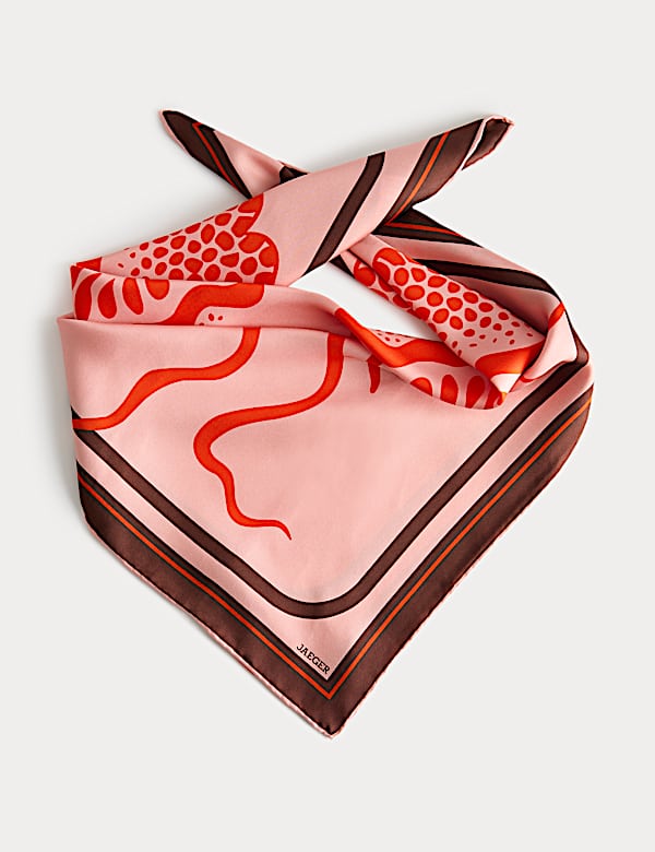 Linear Wave Printed Square Scarf - ES