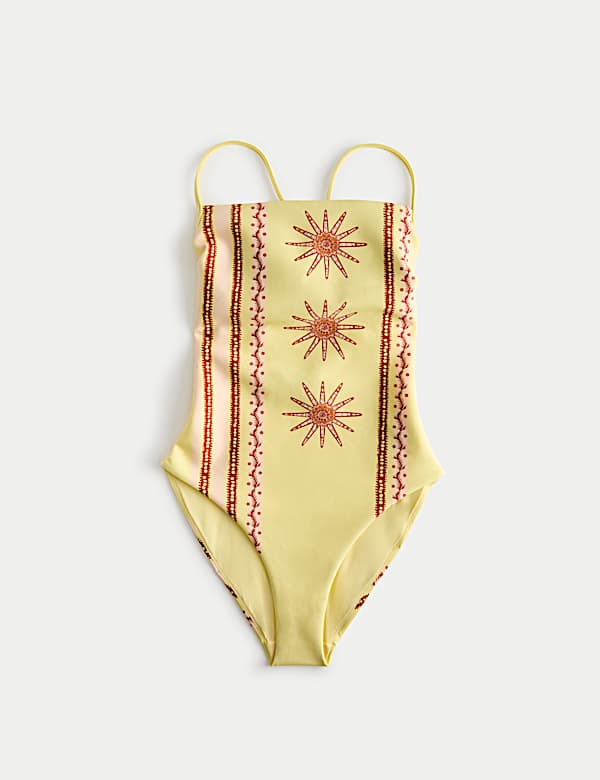 Maillot de bain &agrave; encolure carr&eacute;e et imprim&eacute; - CA