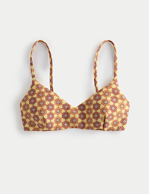 Haut de bikini ampliforme &agrave; col V et imprim&eacute; - BE