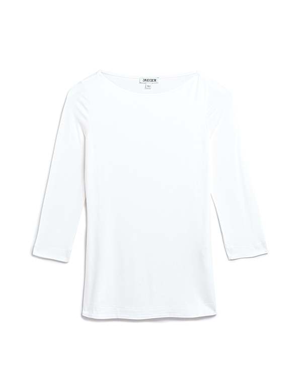 Slash Neck 3/4 Sleeve Top - BG