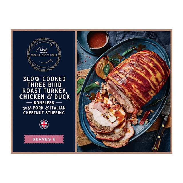 Collection Slow Cooked Three Bird Roast Turkey, Chicken & Duck with Pork & Italian Chestnut Stuffing (Serves 6)