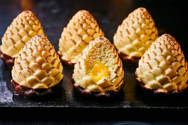 Collection Handmade Passion Fruit & White Chocolate Pine Cones (Serves 6)
