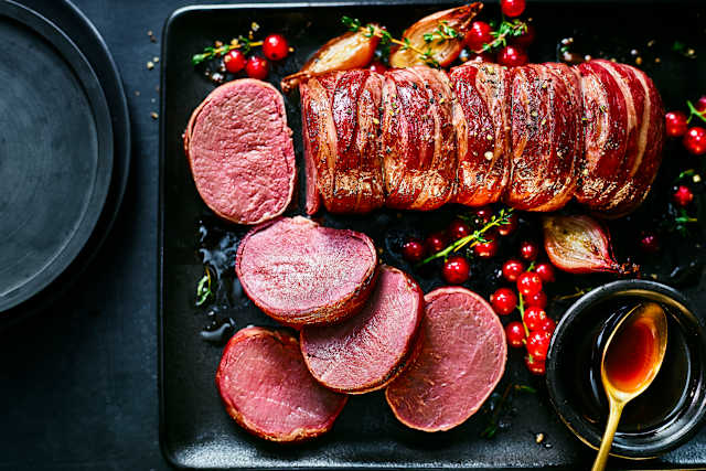 Collection British Loin of Venison in Dry Cured Bacon (Serves 3-4)