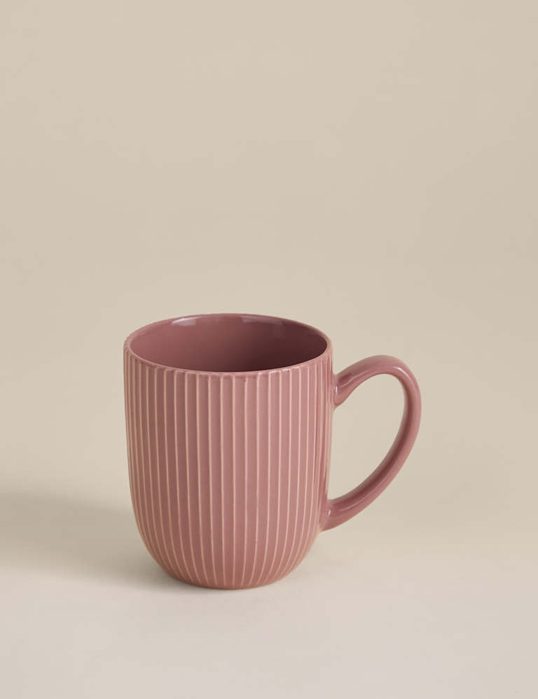 Striped Ribbed Glazed Mug