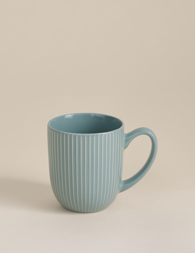 Striped Ribbed Glazed Mug