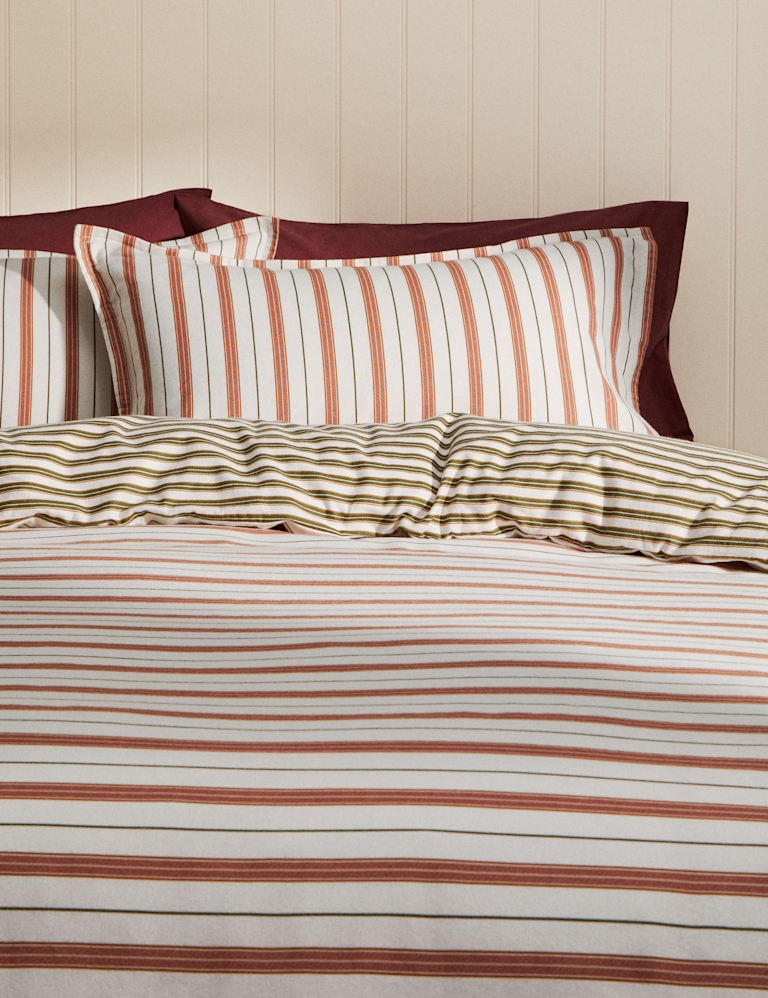 Pure Brushed Cotton Striped Bedding Set