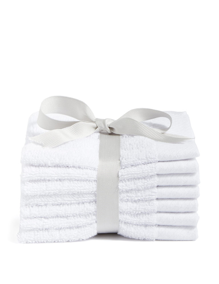 Set of 7 Pure Cotton Face Cloths