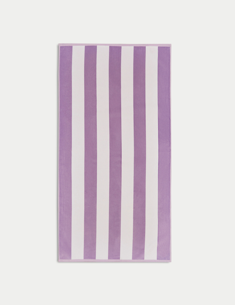 Pure Cotton Striped Sand Resistant Beach Towel
