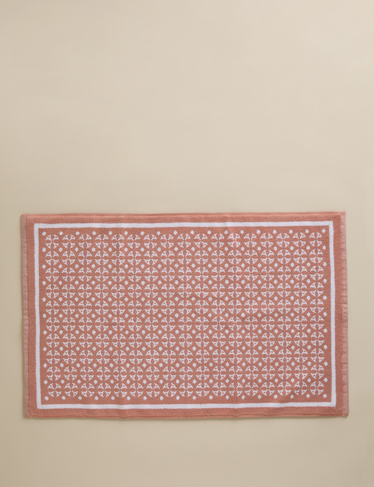 Pure Cotton Geometric Bath Mat