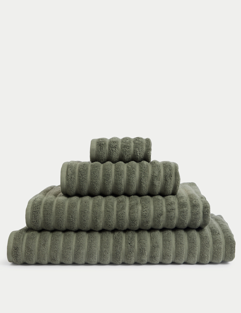 Pure Cotton Super Plush Ribbed Bath Towel
