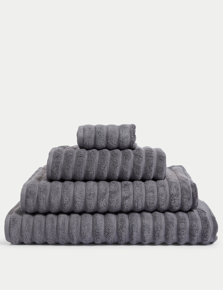 Pure Cotton Super Plush Ribbed Bath Towel