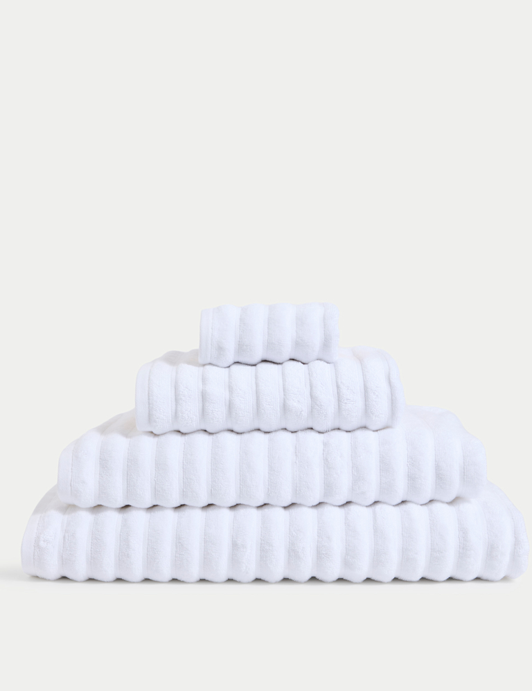 Pure Cotton Super Plush Ribbed Bath Towel