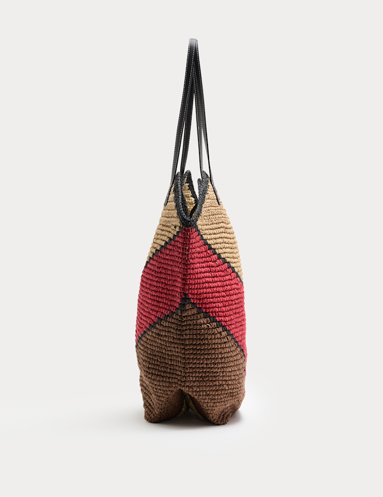 Straw Colour Block Shoulder Bag Straw Colour Block Shoulder Bag