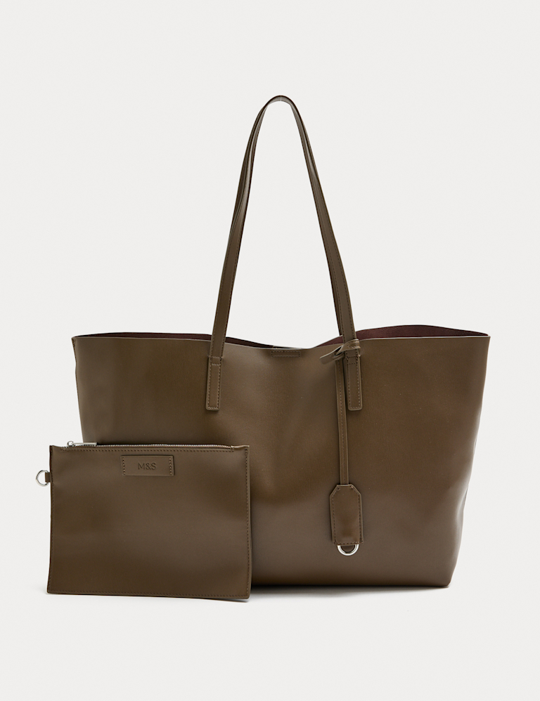 Faux Leather Shopper