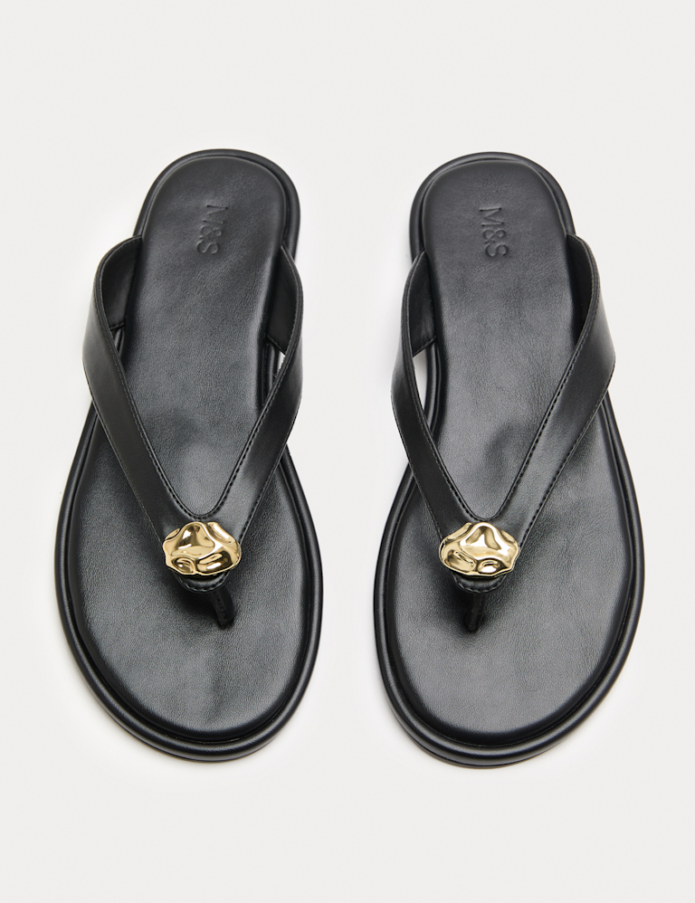 Trim Detail Flat Toe Post Sandals Trim Detail Flat Toe Post Sandals