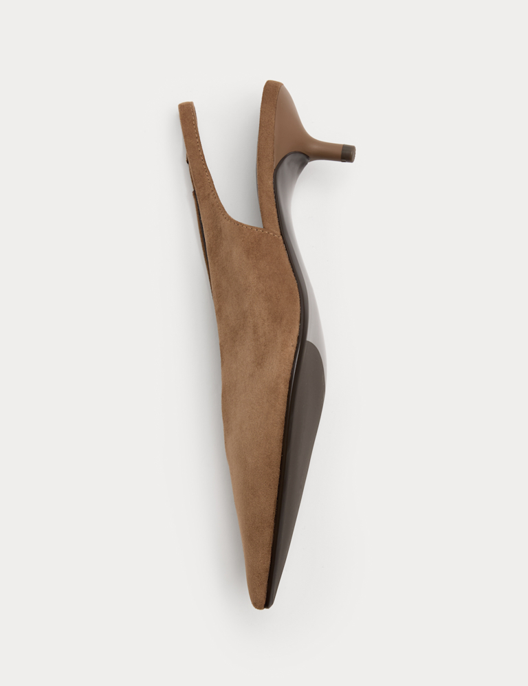 Kitten Heel Pointed Slingback Shoes