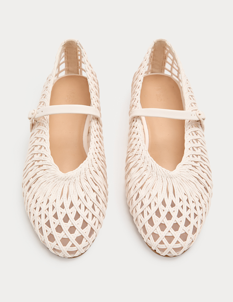 Woven Flat Mary Jane Ballet Pumps
