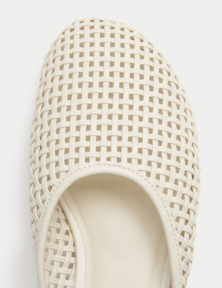 Woven Flat Slip On Mules