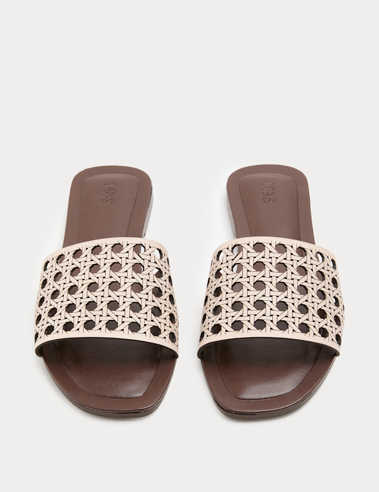 Laser Cut Flat Mule Sandals Laser Cut Flat Mule Sandals