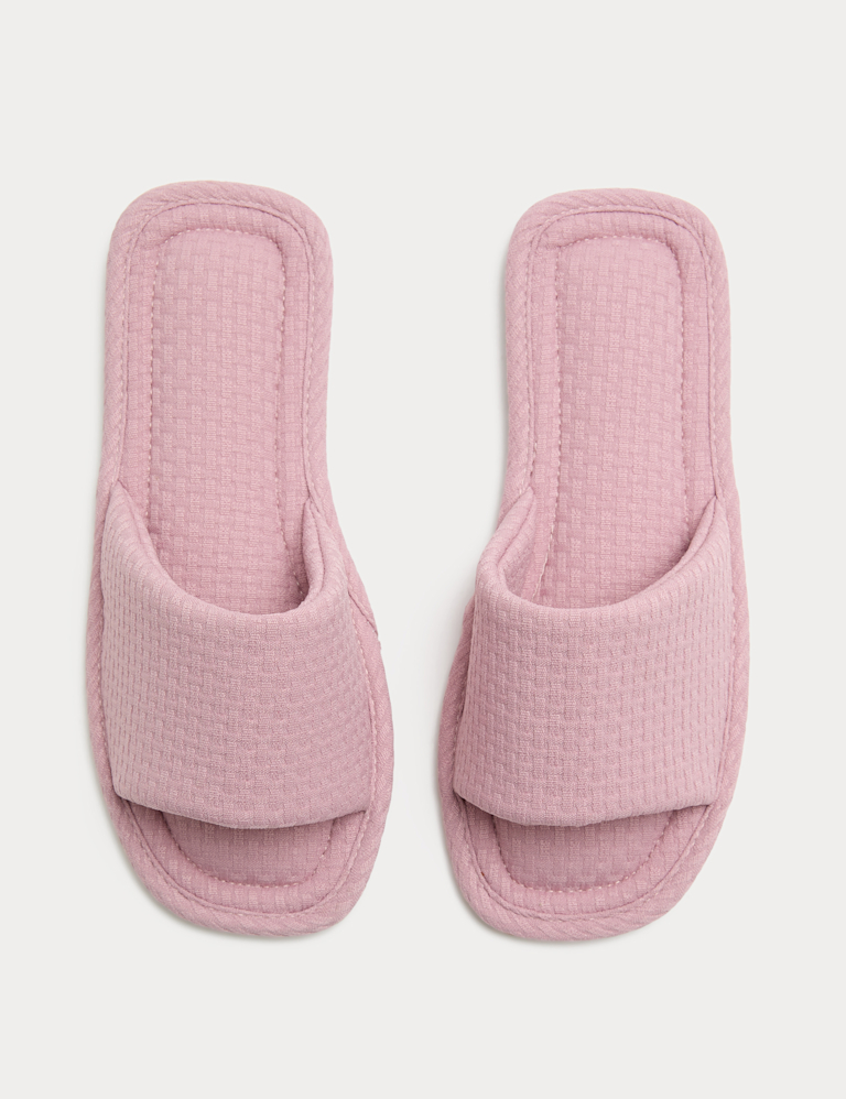 Woven Open Toe Slider Slippers