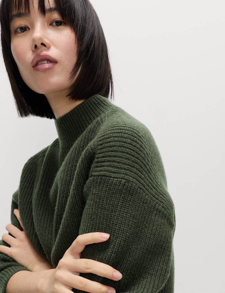 Lambswool Blend Funnel Neck Jumper