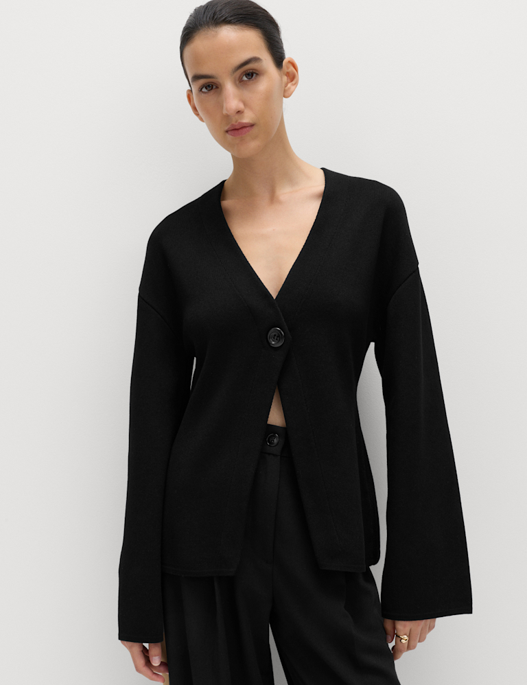 Soft Touch V-Neck Knitted Jacket