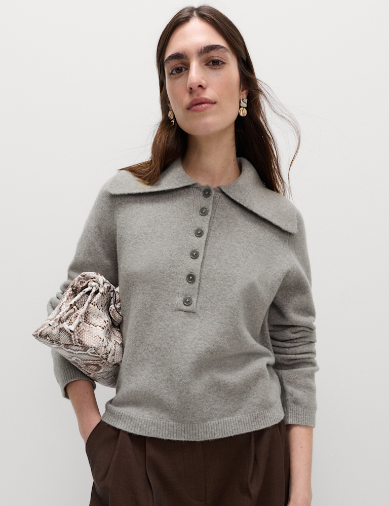 Collared Jumper with Cotton