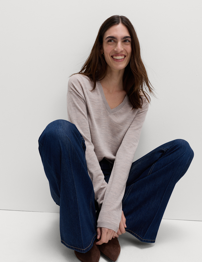 Pure Merino Wool V-Neck Jumper