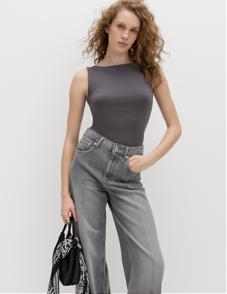 Cotton Rich Slash Neck Slim Fit Vest Cotton Rich Slash Neck Slim Fit Vest